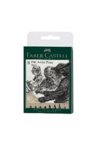 Set Pitt artist pk8 Black Faber Castell 167158 blister ~ 1/5