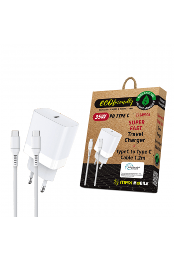 Maxmobile kućni punjač PD super fast charge 2u1 typec+kabel TR 349006, GRS, 35W Eco - slika proizvoda