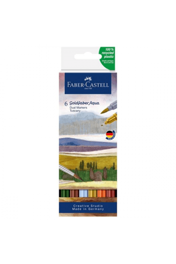 Marker obostrani akvarel 6 boja Tuscany Goldfaber Faber Castell 164521 - slika proizvoda