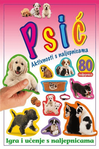 PSIĆI: VJEŽBENICA S NALJEPNICAMA - naslovnica