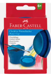 Čaša za tempere Clic&Go Faber Castell 181510 plava blister ~ 1/6/144