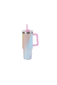 Čaša iTotal sa slamkom 1200ml rozo plava Macaron ID0259
