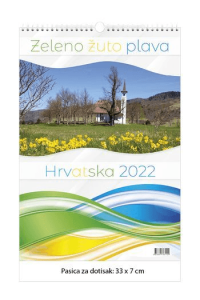 Kalendar L, zeleno žuto plava Hrvatska - slika proizvoda
