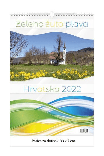 Kalendar L, zeleno žuto plava Hrvatska - slika proizvoda