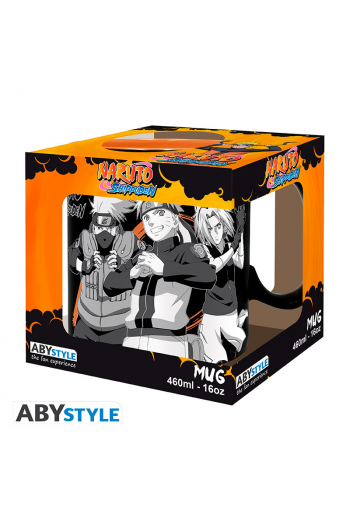 NARUTO SHIPPUDEN - Mug - 460 ml - Group black & white - cardboard - slika proizvoda