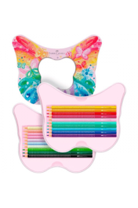 Boje drvene 20boja metalna kutija SparkleButterfly Faber Castell 201971