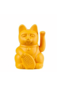 Lucky Cat Mini  Deep Yellow  waving cat ca. 6,7 x 5,2 x 9,8 cm  plastic no batt.incl.