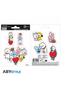 Bt21 - Stickers - 16X11cm , 2 Sheets - Set 1 X5