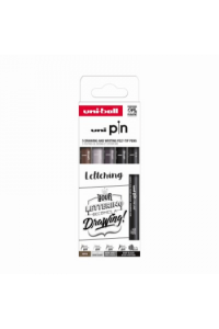 Marker Uni pin set 0.8mm. PINBR. svijetlo sivi BR. tamno sivi BR. sepia BR Lettering 5,1