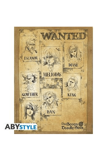 The Seven Deadly Sins Poster Wanted (52x38cm) - slika proizvoda