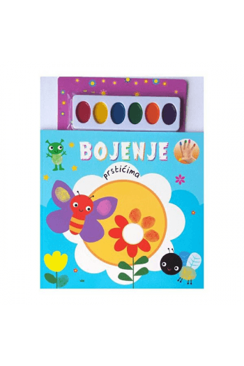 Bojanka Bojenje prstićima + vodene boje (plava) - naslovnica