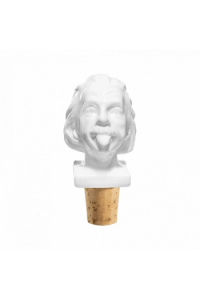 Bottle Sealer Einstein, white, 8,5x4x4 cm porcelain cork