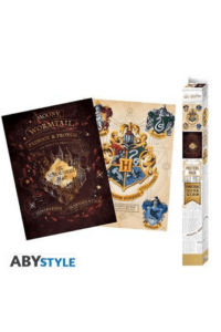 Harry Potter Set 2 Chibi Posters Crest & Marauders (52x38cm)