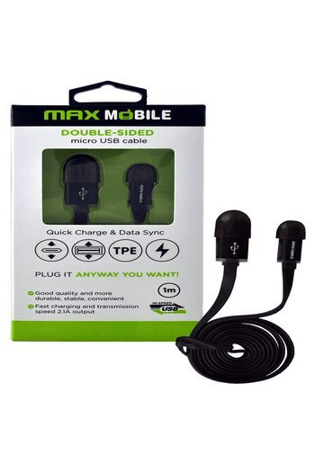 MM DATA KABEL MICRO USB DOUBLE SIDED FLAT crni 1m - slika proizvoda