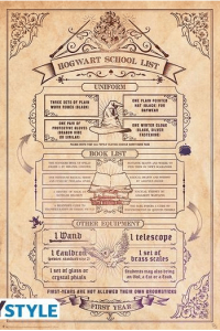 Harry Potter - Poster  School List  (91.5X61) - slika proizvoda