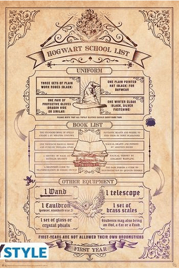 Harry Potter - Poster  School List  (91.5X61) - slika proizvoda