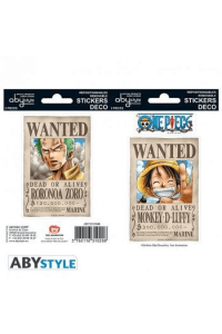 ONE PIECE - Stickers - 16x11cm/ 2 sheets - Wanted Luffy/ Zoro X5