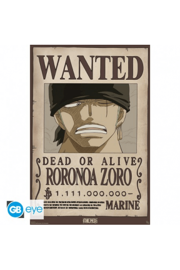 One Piece - Poster Maxi 91.5X61 - Wanted Zoro Wano - slika proizvoda