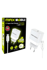 Maxmobile kućni punjač PD Super fast charge 2u1 type c+kabel, TR349006 35W - slika proizvoda