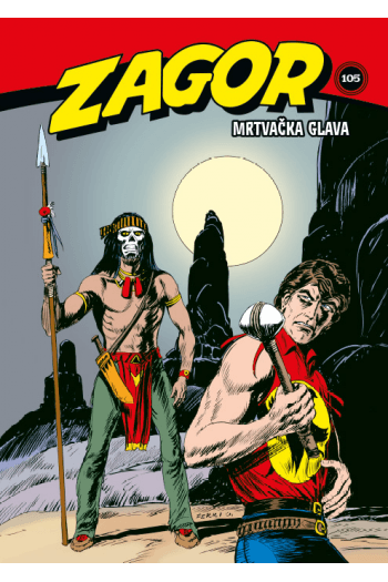 Zagor kolor biblioteka 105 - Mrtvačka glava - Mrtvačka glava / Bijeg iz rezervata / Divlje staze (Strip) - naslovnica