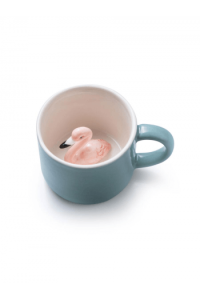 Animal mug Freddie - mug with flamingo- lightblue