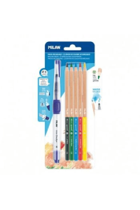 Boje drvene 1/5 MILAN akvarel + kist sa spremnikom za vodu bls P6/72