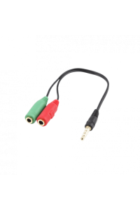 White Shark KABEL 3,5mm x2 F. 3Pin - 3,5mm M. 4Pin 0,2M - slika proizvoda
