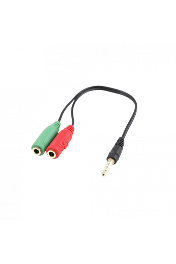 White Shark KABEL 3,5mm x2 F. 3Pin - 3,5mm M. 4Pin 0,2M - slika proizvoda