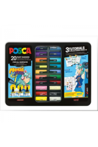Marker Uni gift set Posca Manga u metalnoj kutiji (mix pc-1m, pc-3m,pc-5m)