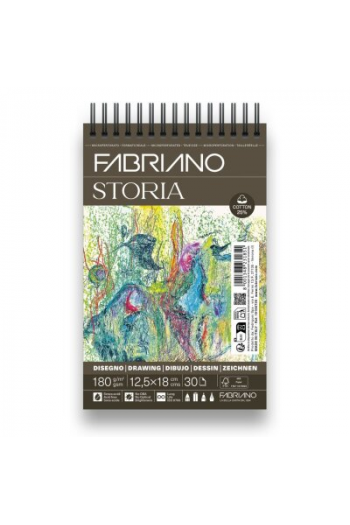 Blok Fabriano Storia 12,5x18 180g 30L spiralni top side 19100735 - slika proizvoda