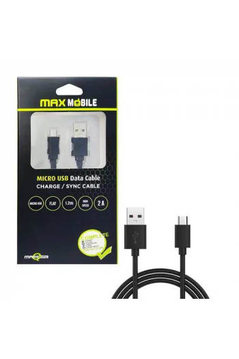 Maxmobile dana kabel Micro USB flat crni 1.2m - slika proizvoda