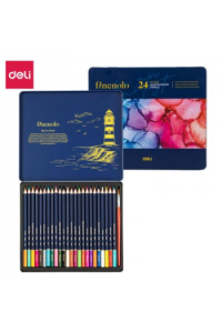 Umjetnički set za crtanje Deli Finenolo akvarelne olovke 24 kom u metalnoj kutiji EC129-24 100160345