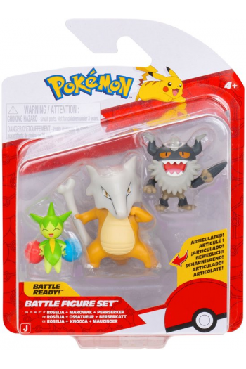 Pokemon Figurica Battle Figure 3Pk - Roselia With Stand, Perrserker, Marowak W26 - slika proizvoda