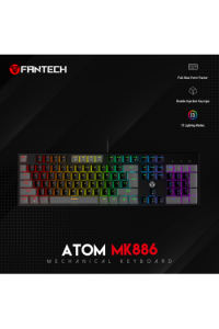 Tipkovnica Gaming Žična Mehanička Fantech Atom 104 Blue SW.MK886V2 Crna