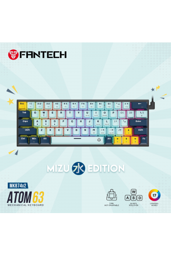 Tipkovnica Gaming Žična Mehanička Fantech Atom 63 Blue SW.MK874V2 Mori-White - slika proizvoda