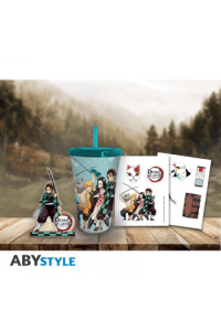 Demon Slayer - Pck Tumbler With Straw 470ml + Acryl® + Stickers - slika proizvoda