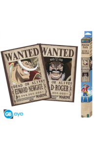 One Piece - Set 2 Posters Chibi 52X38 - Wanted Roger & Whitebeard