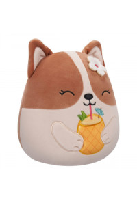 Squishmallows 20Cm W19 - Regina - Smeđe-Bijeli Korgi S Cvijetom - slika proizvoda