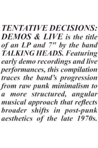 Tentative Decisions: Demos & Live