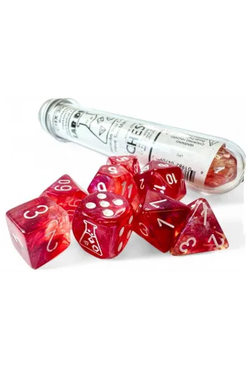 Chessex Lab Dice Borealis Passion/white Lminary Polyhedral 7-Dice Set (with bonus die) - slika proizvoda