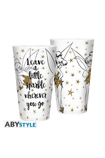 DISNEY - Large Glass - 400ml - Tinkerbell Gold - Glitter - slika proizvoda