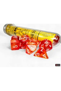 Chessex - Lab Dice Nebula Molten/white Luminary Polyhedral 7-Dice Set (with bonus die) - slika proizvoda