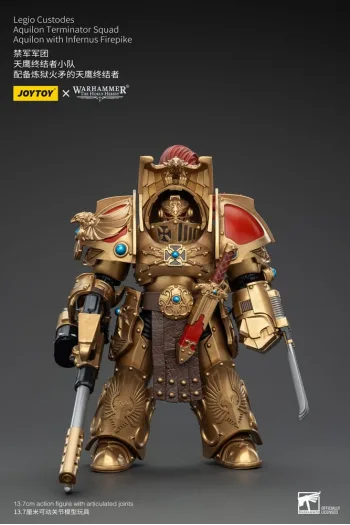 Warhammer The Horus Heresy Action Figure 1/18 Legio Custodes Aquilon Terminator Squad Aquilon with Infernus Firepike 14 cm - slika proizvoda
