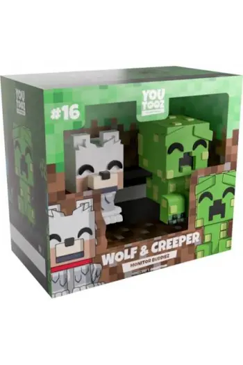 Minecraft Vinyl Figures Wolf and Creeper Monitor Buddiez - slika proizvoda