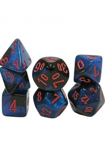 Chessex - Gemini Black-Starlght/red Polyhedral 7-Die Set - slika proizvoda