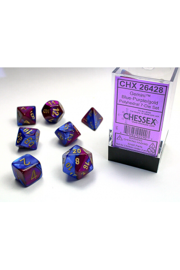 Chessex - Gemini Blue-Purple/gold Polyhedral 7-Die Set - slika proizvoda