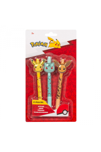Pokemon - Set Of 3 Badges Pens - slika proizvoda