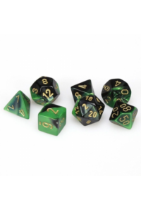 Chessex - Gemini Black-Green/gold Polyhedral 7-Die Set - slika proizvoda