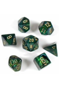 Chessex - Scarab - Jade/Gold Polyhedral 7 - Die Set - slika proizvoda