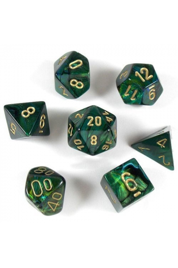 Chessex - Scarab - Jade/Gold Polyhedral 7 - Die Set - slika proizvoda